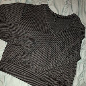 Black and grey crop sweater